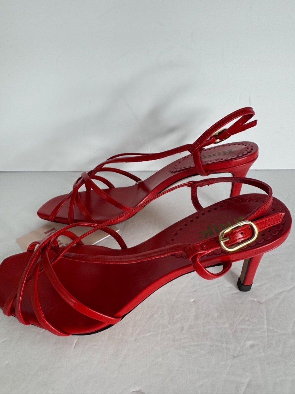 Rouje Arlesienne Sandals Vermilion Leather High Strap Sandals Red EU 36 US 5 NWT - Picture 5 of 8